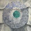 Blue Swirl Bowl with Crystal Ball