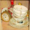 Teacups with alarm clock